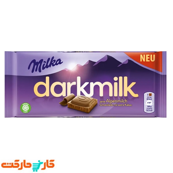 شکلات دارک میلک شیری میلکا شکلات دارک میلک شیری میلکا 100 گرم Milka - Image 1