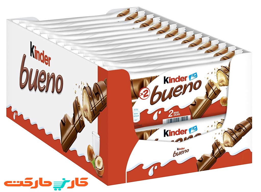 61eH9gPwm5L._SL1024_ بسته 30 عددی شکلات کیندر بوئنو (Kinder bueno) - Image 1