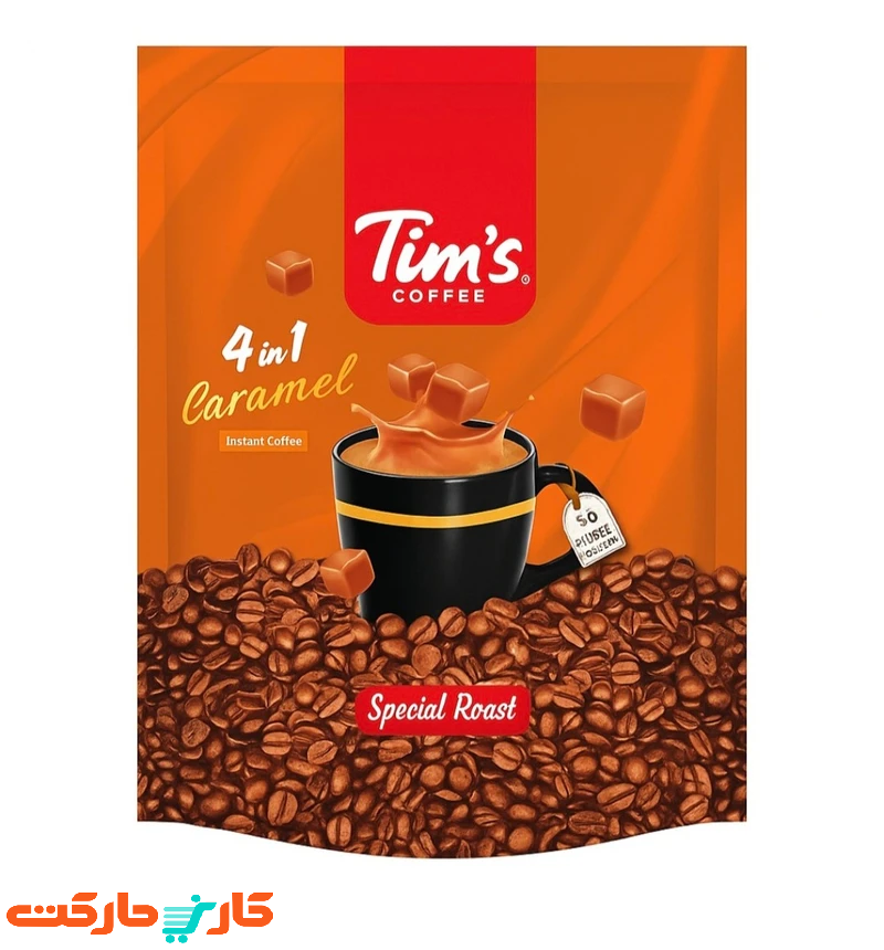 Untitled قهوه فوری چهار در یک کارامل تیمز بسته 20 عددی Tim's - Image 1