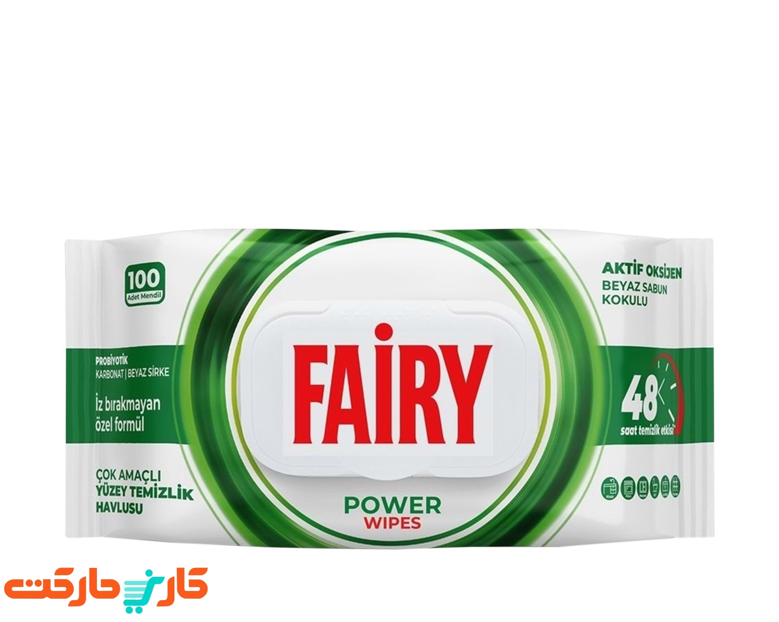 f1fccee0eb13f48b6337e8c4ac9bc6e9a6a3e7fb_1746623331 دستمال مرطوب سطوح فیری 100 برگی رایحه اصلی Fairy Power Wips - Image 1