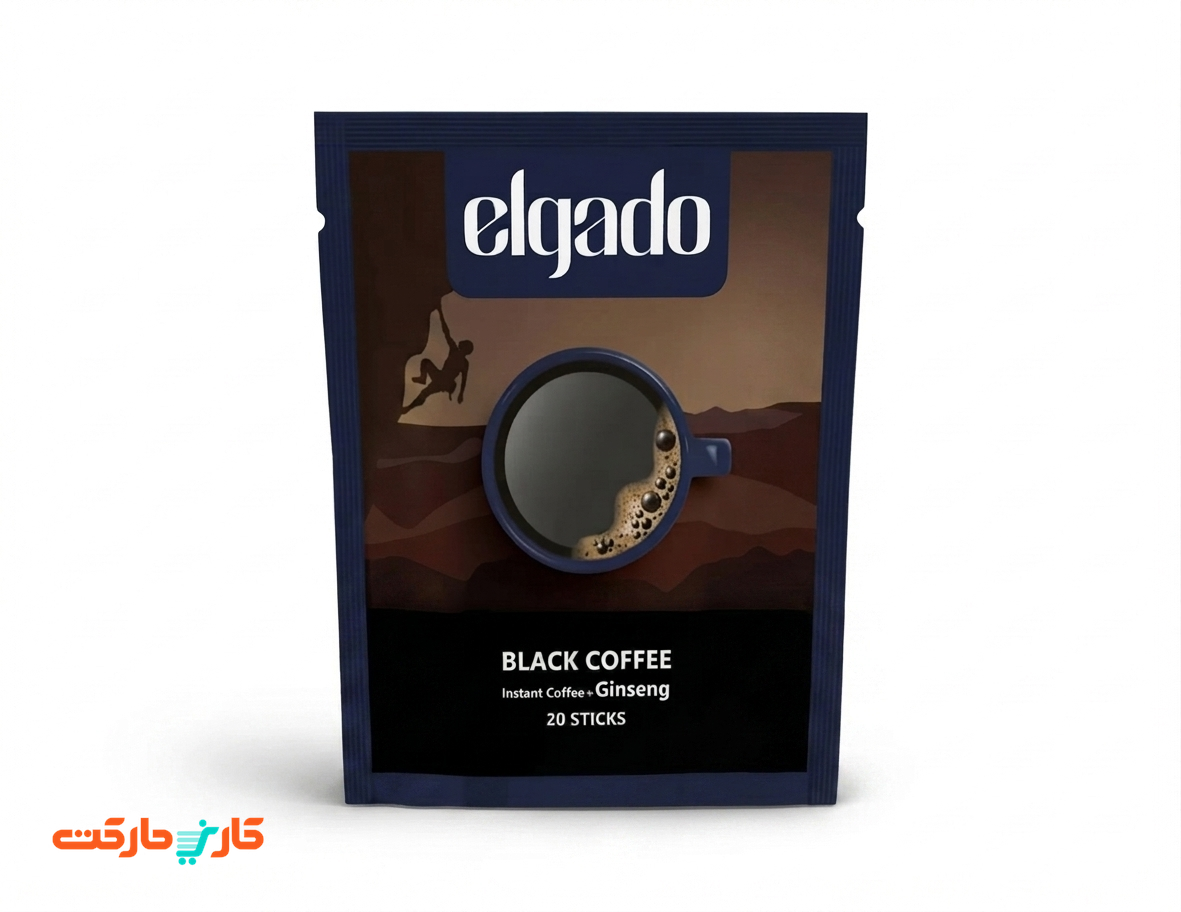 بلک کافی الگادو حاوی جینسینگ بسته 20 عددی (Elgado Black Coffee)